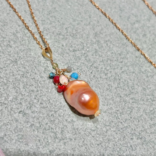 baroque pearl necklace(チェーン付き)