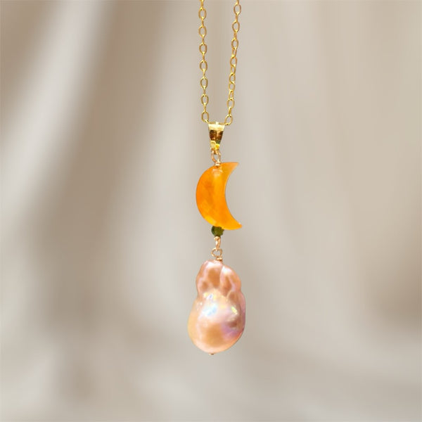 Lumière baroque pearl/carnelian