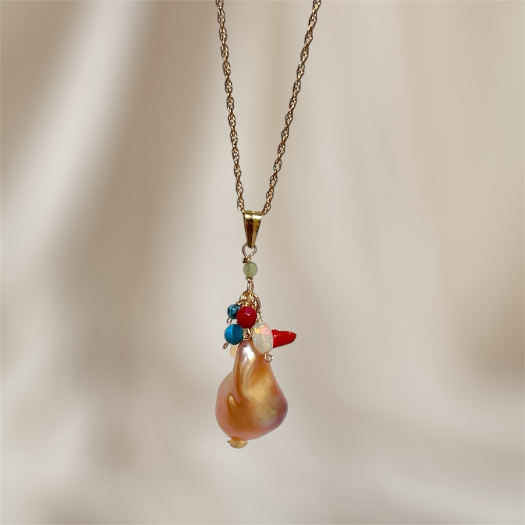 baroque pearl necklace(チェーン付き)