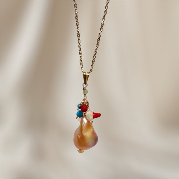 baroque pearl necklace(チェーン付き)