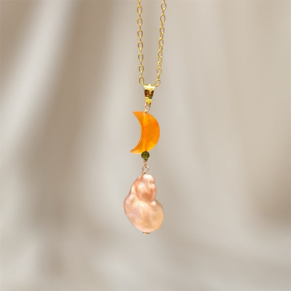 Lumière baroque pearl/carnelian