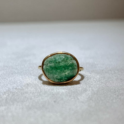 【Lumière ring】 green strawberry quartz #9
