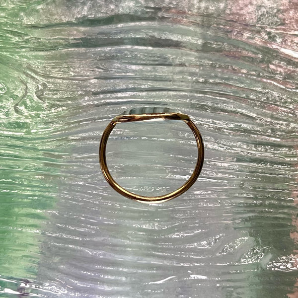 【Lumière ring】green stripe opal #11