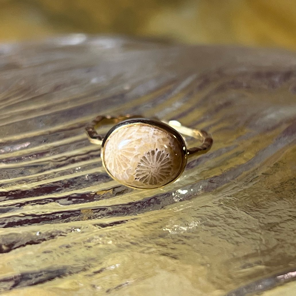 nitrow　カラスロゴ　ウッドリング　新品未使用　ナイトロウナイトレイド Lumière ring】 fossil coral #13 – Maison de Nijiro メゾンド
