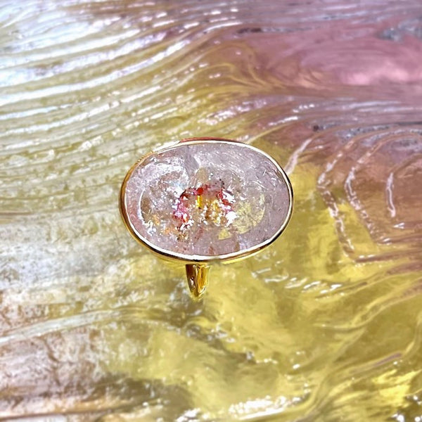 【Lumière ring】 limonite in quartz #14