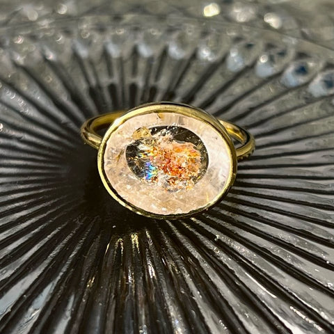 【Lumière ring】 limonite in quartz #9