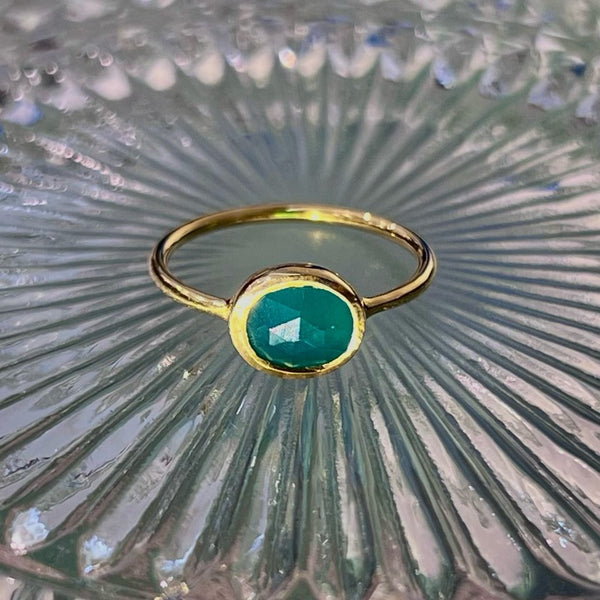 【Lumière ring】 green onyx #11