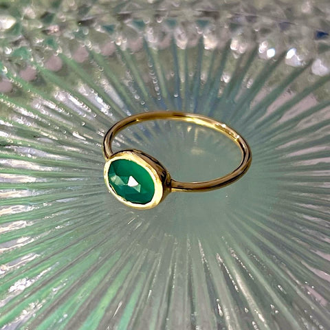 【Lumière ring】 green onyx #11