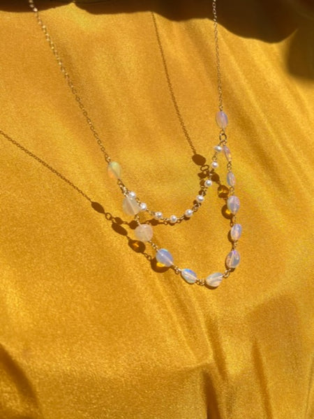 【14kgf】opal&pearl ネックレス